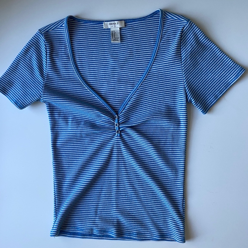 Blue striped top